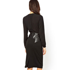 ItspleaZure Black Full Sleeve A-Line Bodycon Dress