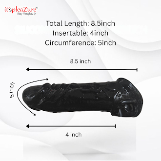 Itspleazure Black Silicone Penis Sleeve and Extender