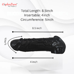 Itspleazure Black Silicone Penis Sleeve and Extender