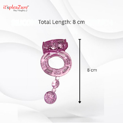 ItspleaZure Soft Silicone Baby Pink Penis Ring with Dangling Charm