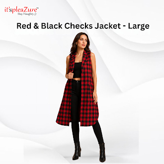 ItspleaZure Red & Black Checkered Jacket - Large