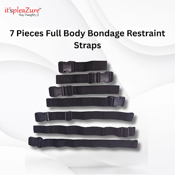 ItspleaZure 7 Pieces Full Body Bondage Restraint Straps - Black