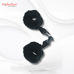 ItspleaZure Black Fur Handcuffs