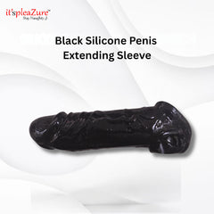 Itspleazure Black Silicone Penis Sleeve and Extender