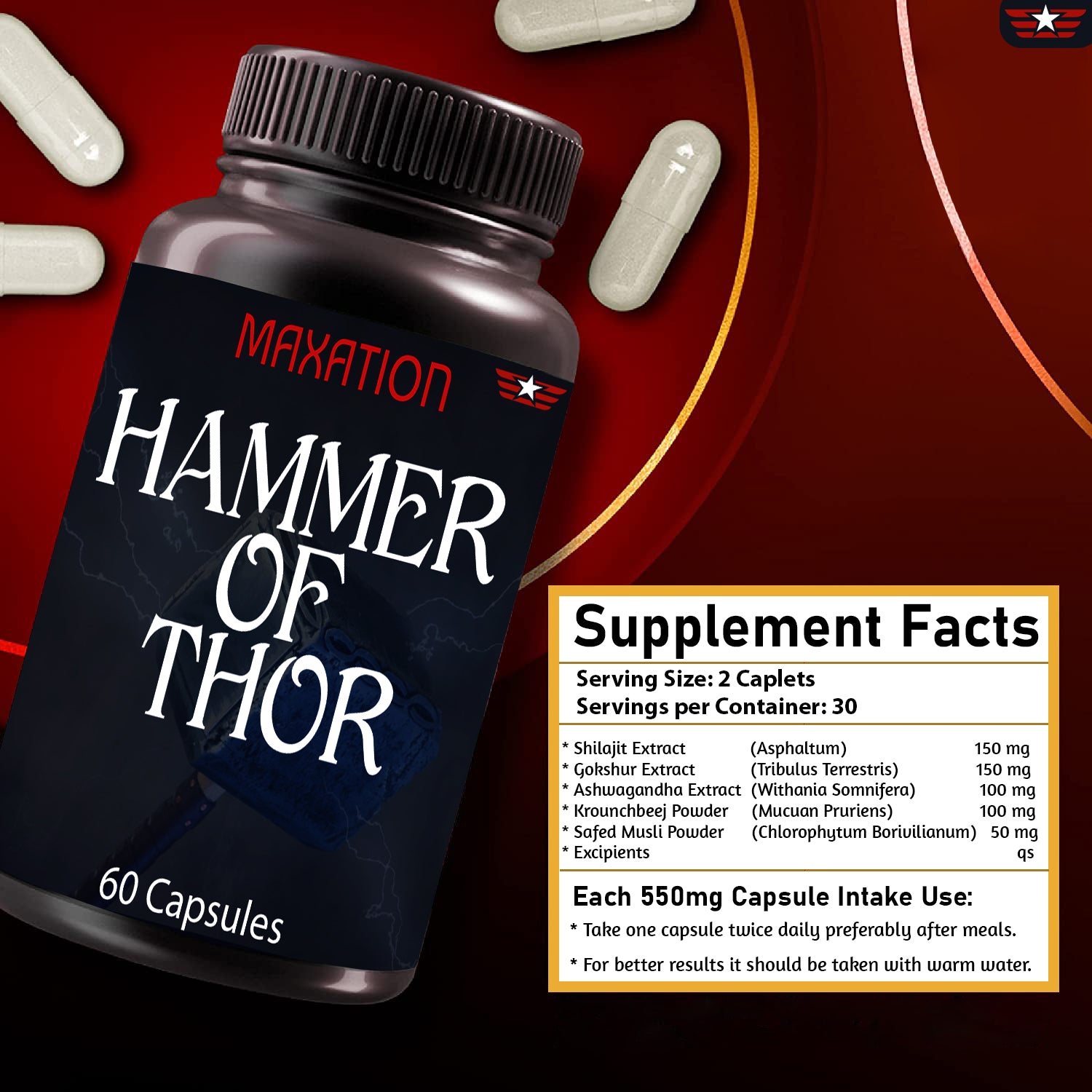 Maxation Hammer of Thor - 60 Capsules
