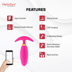 Itspleazure Silicone Pink Anal App Vibrator