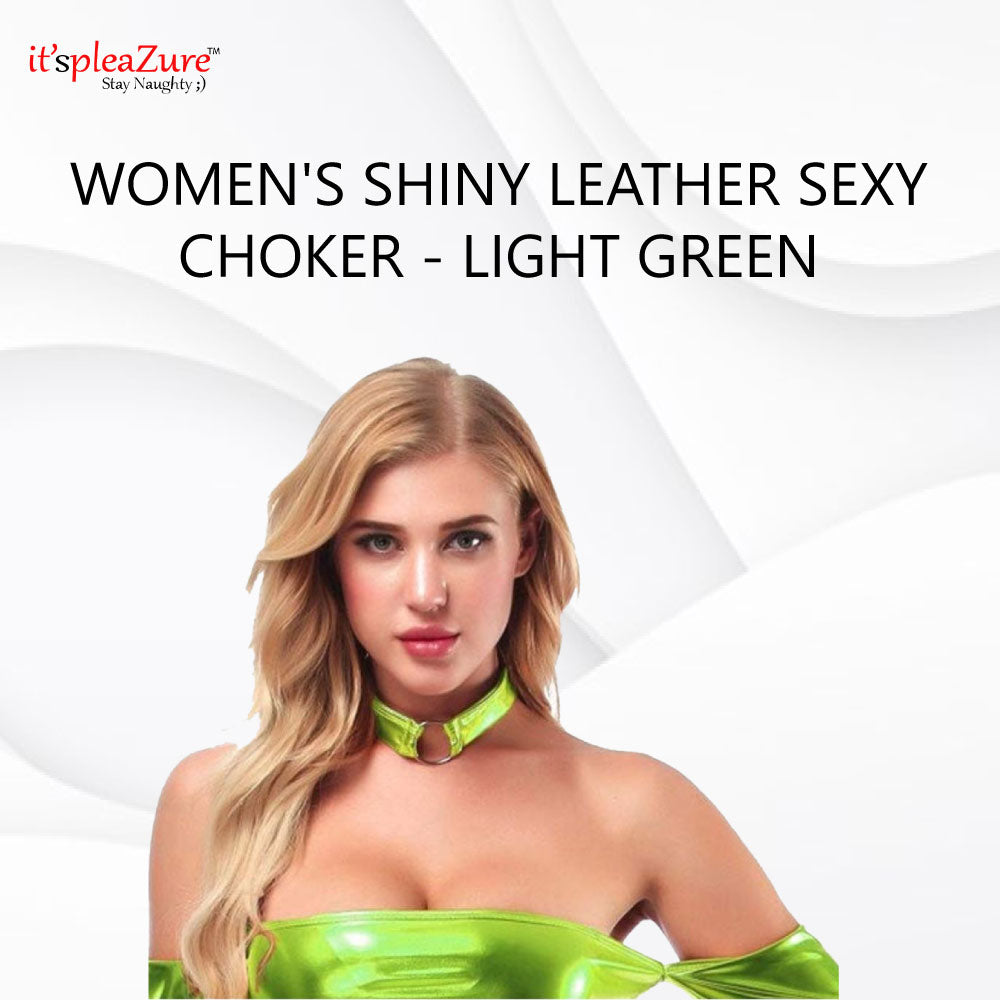 ItspleaZure women's Shiny Leather Sexy Choker