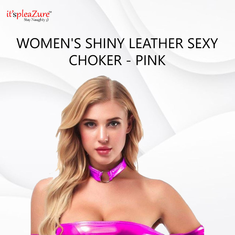 ItspleaZure women's Shiny Leather Sexy Choker