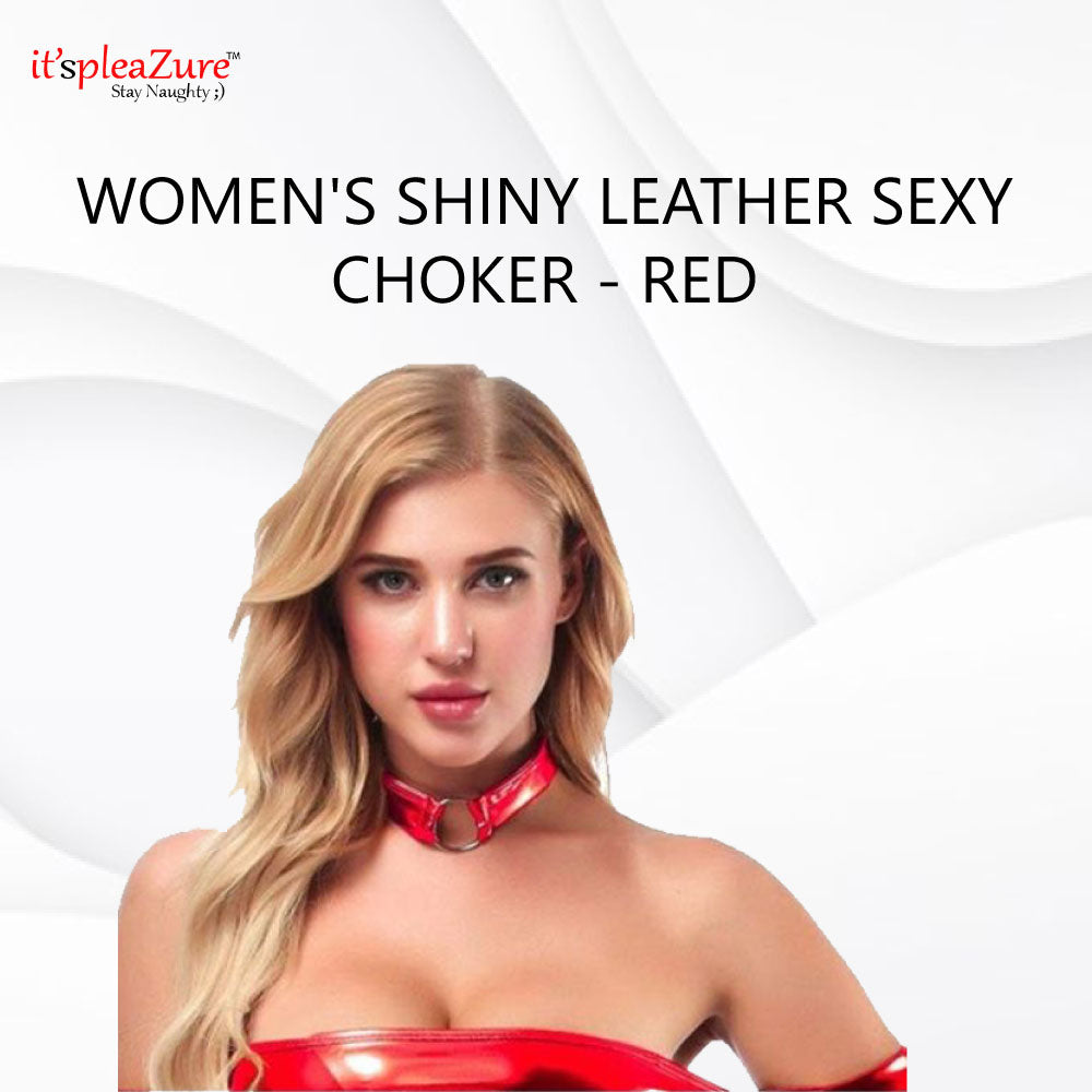 ItspleaZure women's Shiny Leather Sexy Choker