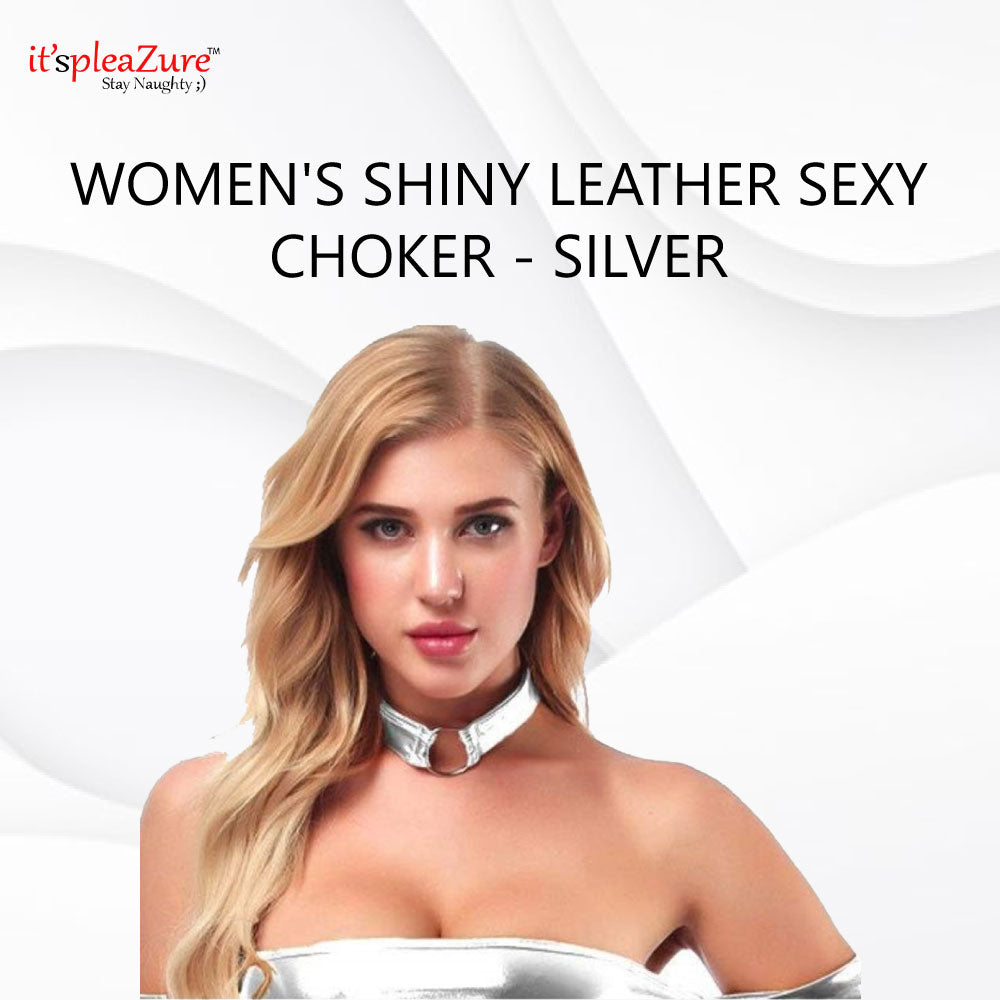 ItspleaZure women's Shiny Leather Sexy Choker