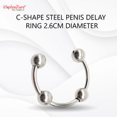 Steel C-Shape Steel Penis Delay Ring 2.6cm Diameter at Itspleazure