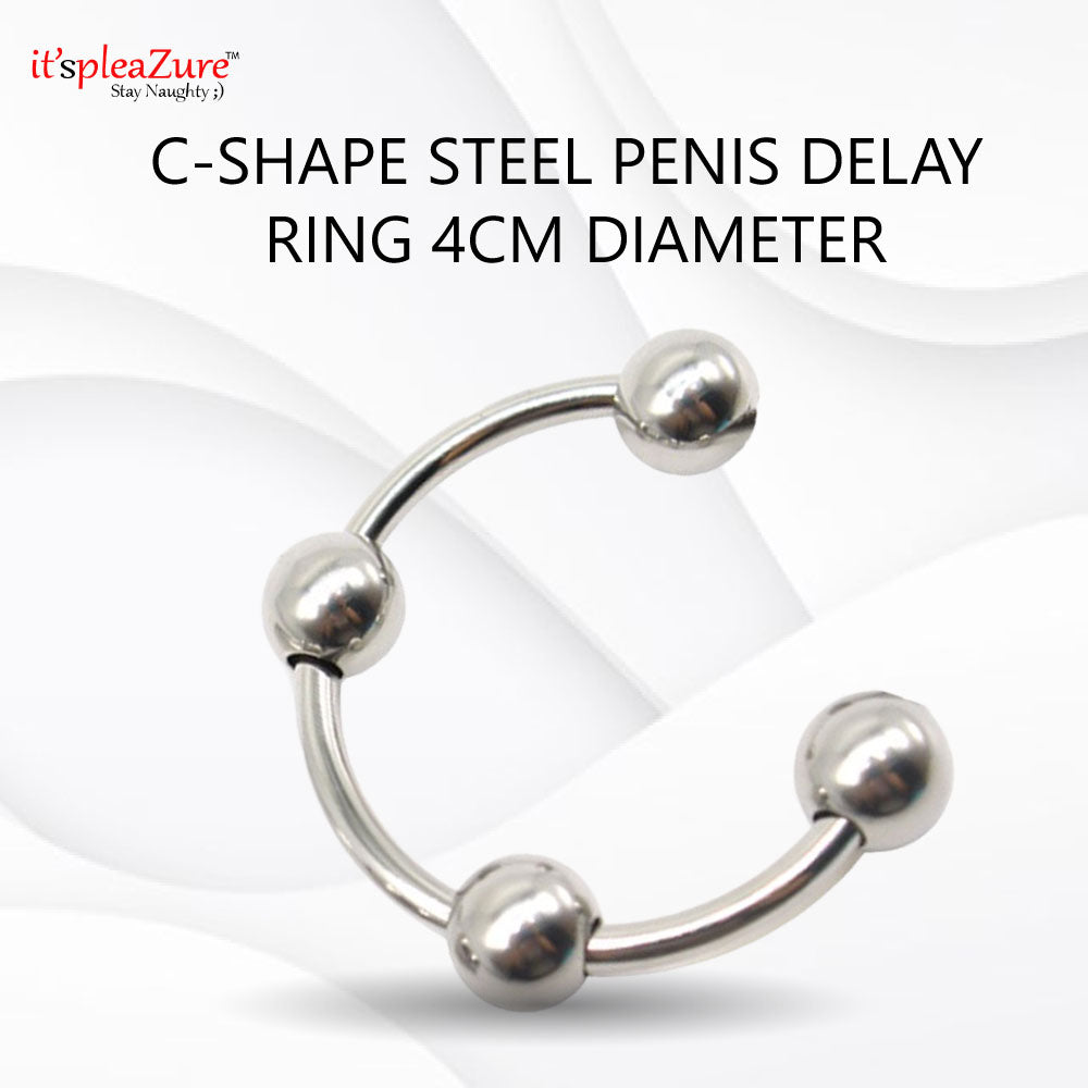 Steel C-Shape Steel Penis Delay Ring 4cm Diameter at Itspleazure