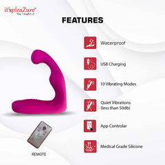 Double Anal Prostate Perineum Pink massager from Itspleazure