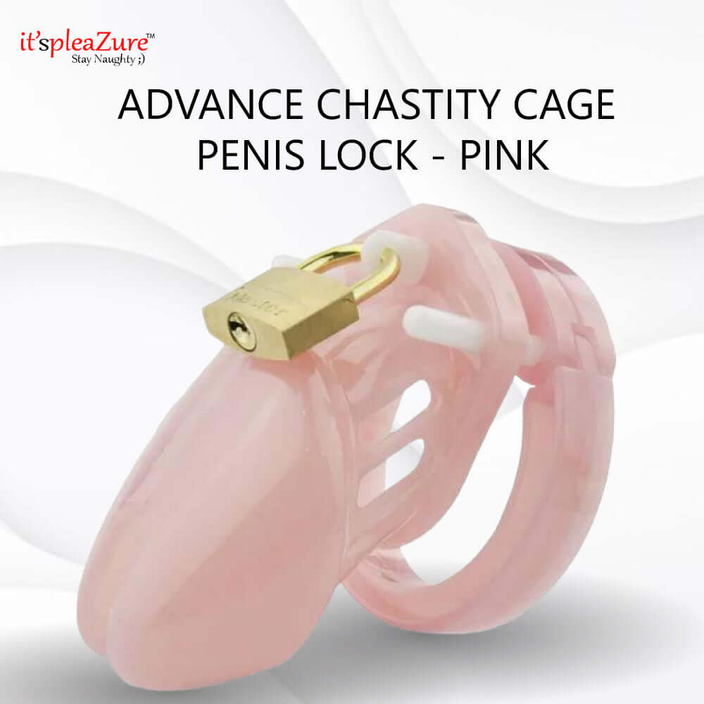 Itspleazure Advance Chastity Cage Penis Lock- Pink