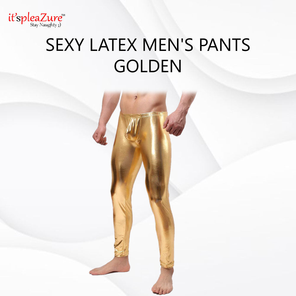 Sexy Latex Men's Pants Golden for at itspleaZure