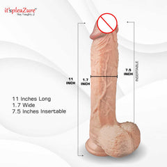 Silicone 11 Inch Big Dildo with Suction Base for Women from Itspleazure