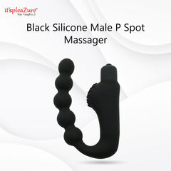 Black Silicone Vibrating Male P Spot Massager at Itspleazure