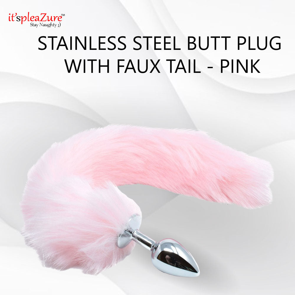 pink tail butt plug on Itspleazure 