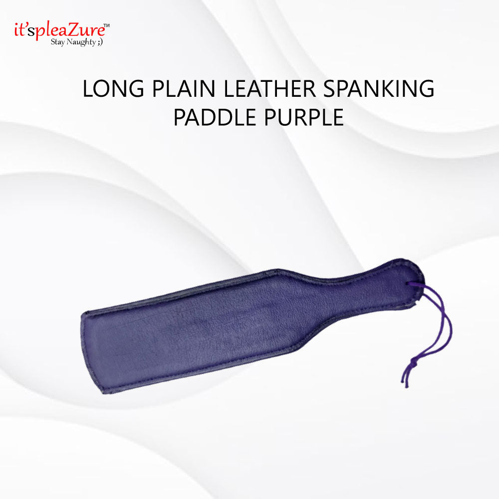 Long Plain Leather Purple Spanking Paddle for Bondage and BDSM play at Itspleazure