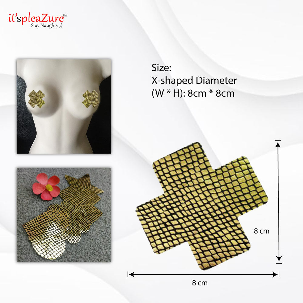 Itspleazure Snake skin Textured X shape Breast Cover 