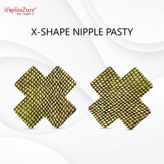 Itspleazure Golden Snake skin X shape nipple Cover 
