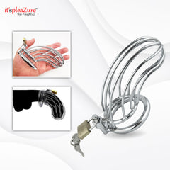 Male Chastity Device Metal Wire Cage for Bondage and BDSM Play at Itspleazure
