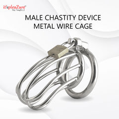 Male Chastity Device Metal Wire Cage for Bondage and BDSM Play at Itspleazure