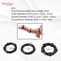 Itspleazure Black Silicone Cock Ring 