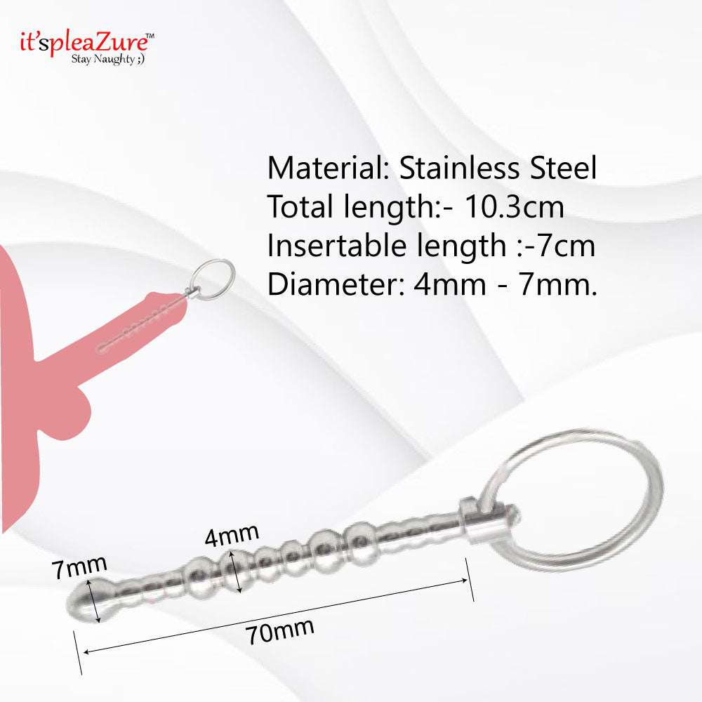 ItspleaZure Stainless Steel Beaded Urethral Sound Dilator