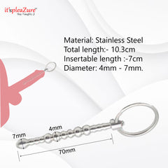 ItspleaZure Stainless Steel Beaded Urethral Sound Dilator