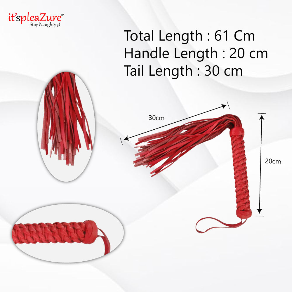 Red braided Premium Flogger at Itspleazure
