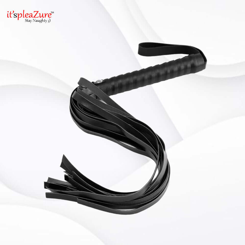 Black 33 cm Faux Leather Riding Whip from Itspleazure
