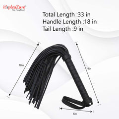 Black 33 cm Faux Leather Riding Whip from Itspleazure