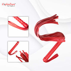 Red 33 cm Faux Leather Riding Whip from Itspleazure