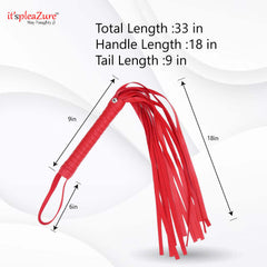 Red 33 cm Faux Leather Riding Whip from Itspleazure