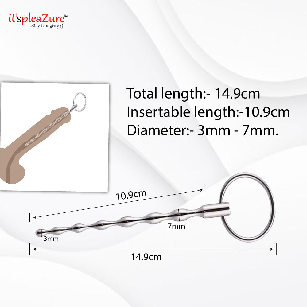 Precision dimensions of it'spleaZure beaded sound - 10.9cm insertable, 3-7mm beads