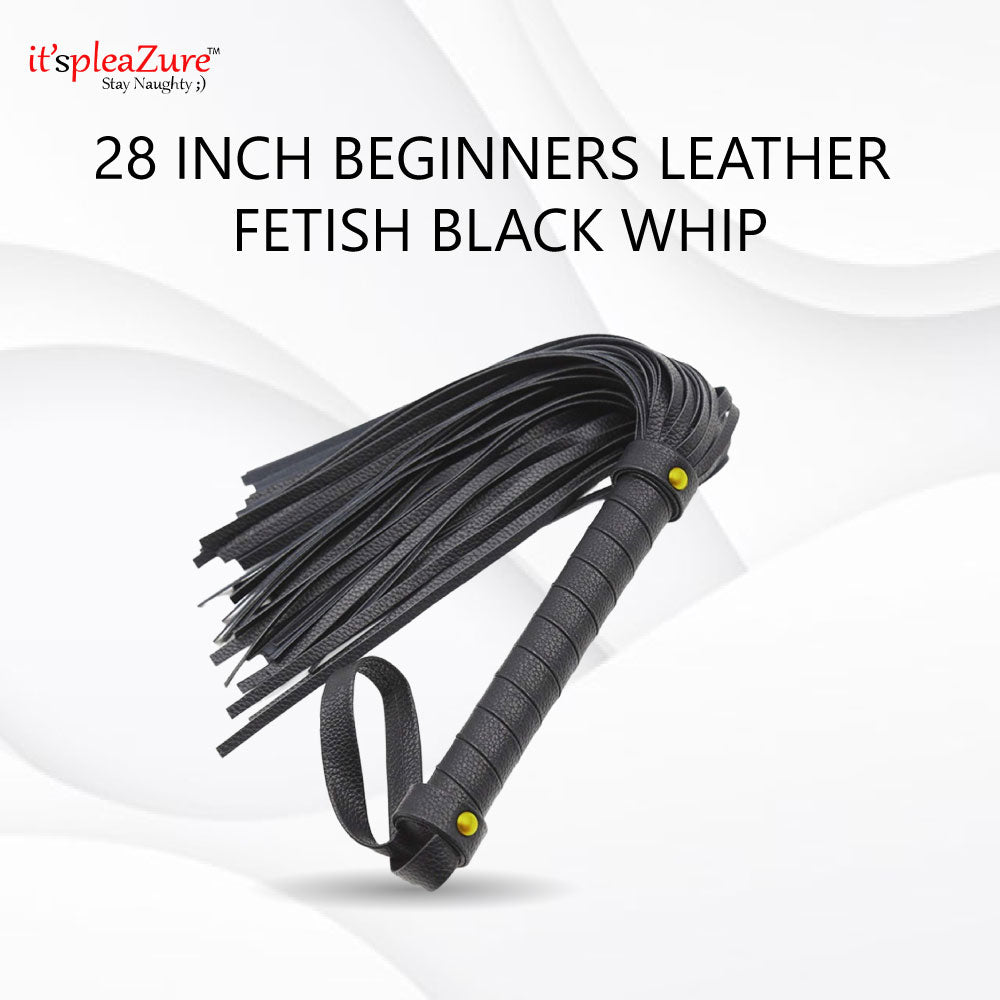 Beginners 28inch Leather Fetish Black Whip from Itspleazure