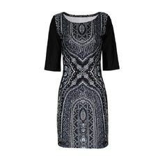 Black Half Sleeves Bodycon Dress for Women at Itspleazure