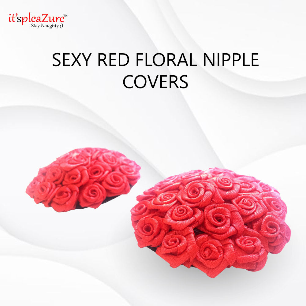 Itspleazure Black Red Round self adhesive Nipple stickers 