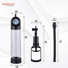 Product dimensions: 12.2-inch length, 2.48-inch chamber - Medical-grade penis pump components