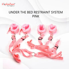 Pink Under the Bed Restraint System by it'spleaZure™ with wrist and ankle straps for discreet pleasure