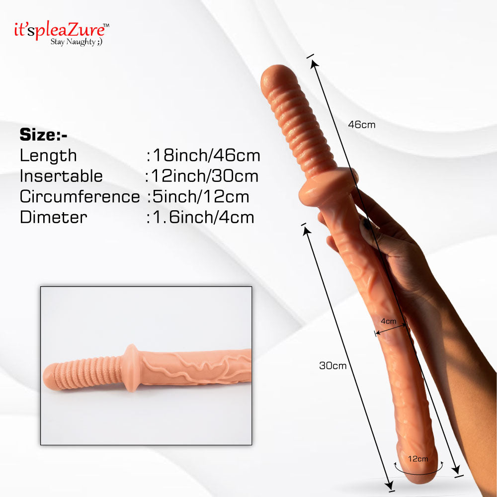 46cm giant dildo measurements - 30cm insertable, 12cm girth