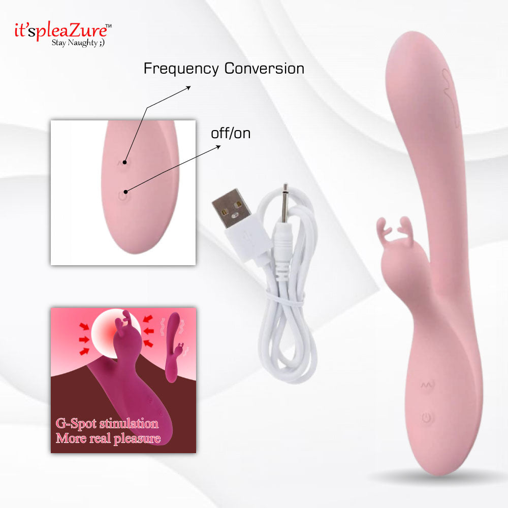 Close-up of G-spot stimulator tip with power button