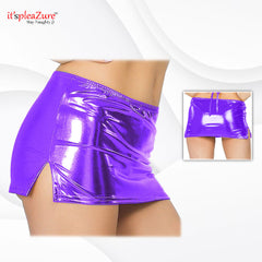 ItspleaZure women's Metallic Wet Look Bodycon Micro Mini Pencil Skirt