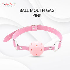 Pink Leather Ball Mouth Gag at Itspleazure