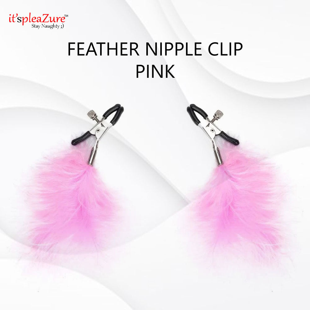 Black Feather Nipple Clamp Clip for Women at Itspleazure