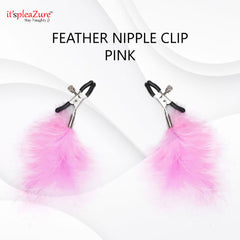 Black Feather Nipple Clamp Clip for Women at Itspleazure