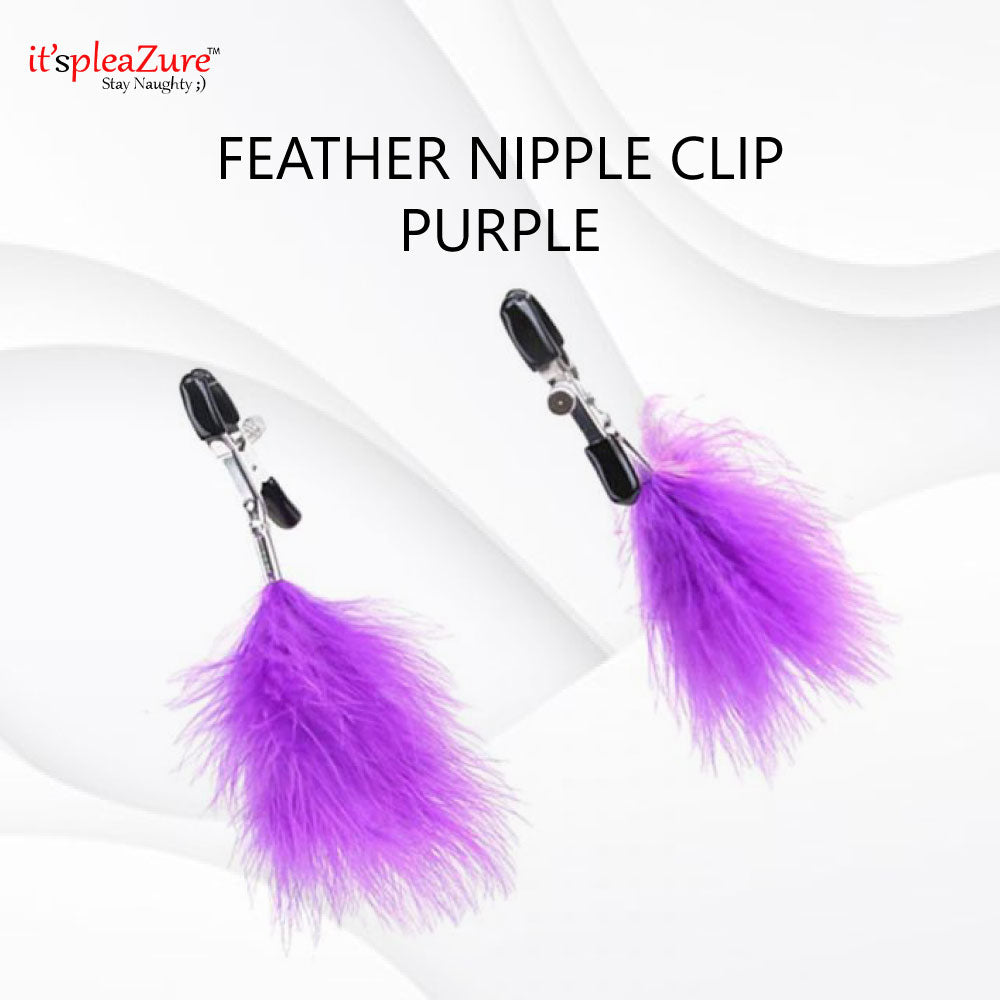 Black Feather Nipple Clamp Clip for Women at Itspleazure