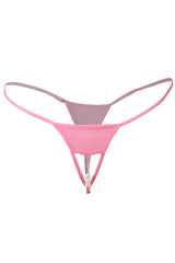 ItspleaZure Womens Sexy Open Crotch Pearl Thong - Pink