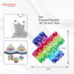 rainbow colored breast stickers by Itspleazure  